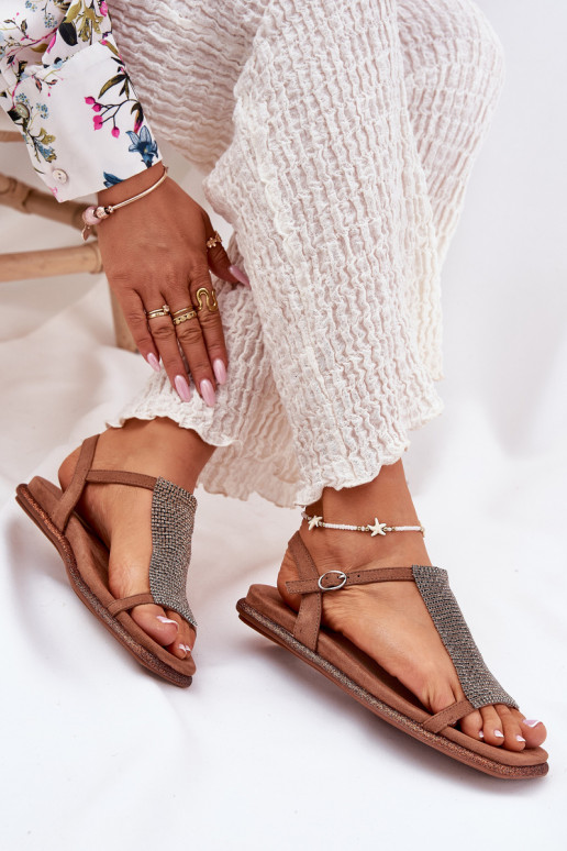 gelijk aan Elegante stijl Dames sandalen met glanzende gaten Artiker 56C1365 bruine kleur gelijk aan Elegante stijl Dames sandalen met glanzende gaten Artiker 56C1365 bruine kleur