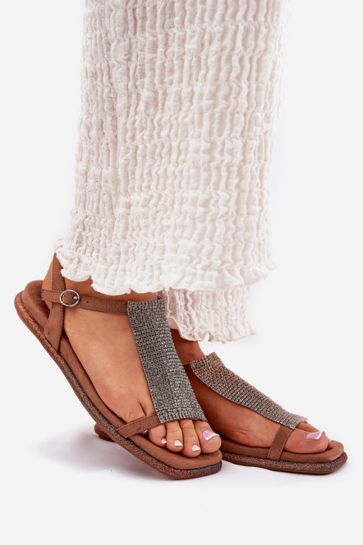 gelijk aan Elegante stijl Dames sandalen met glanzende gaten Artiker 56C1365 bruine kleur gelijk aan Elegante stijl Dames sandalen met glanzende gaten Artiker 56C1365 bruine kleur