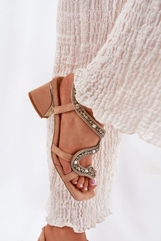 Damen-Sandalen mit hohen Absätzen mit leuchtenden Augen Artiker 56C1374 Beige Damen-Sandalen mit hohen Absätzen mit leuchtenden Augen Artiker 56C1374 Beige