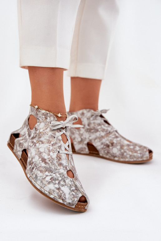 À motifs Peau Bottes Il fautciejka 03426-46 Blanc-beige À motifs Peau Bottes Il fautciejka 03426-46 Blanc-beige