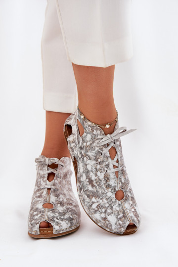 Bottines en cuir à motifs Tai turiciejka 03426-46 blanc-sable 2