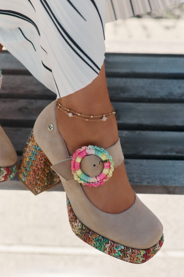 INildlederschuhe Mit Zopf mit Absätzen und Plattform Es mussciejka 06839-04 Beige 2