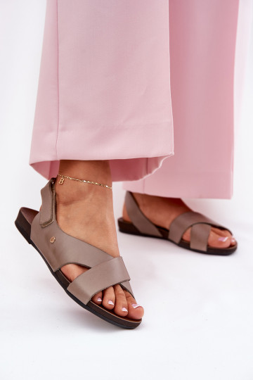 Dames sandalen met zelfklevende bevestigingsmiddelen Zazoo 40141 beige