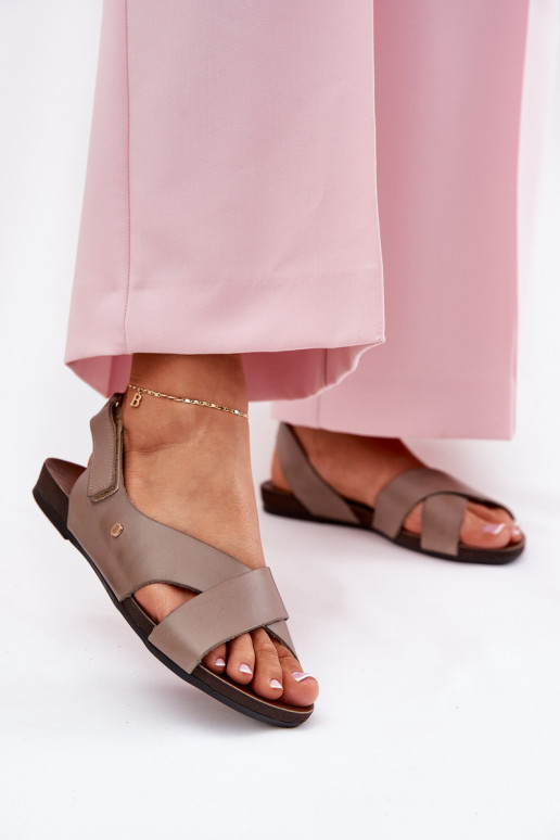 Sandales pour femmes avec attaches adhésives Zazoo 40141 beige