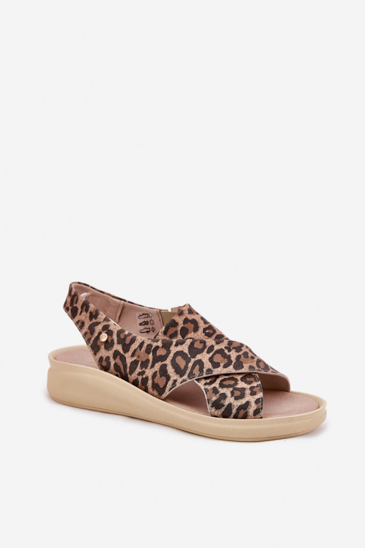 Zazoo 40392 Sandales pour femmes Féminin avec des motifs en fourrure de léopard marron Zazoo 40392 Sandales pour femmes Féminin avec des motifs en fourrure de léopard marron