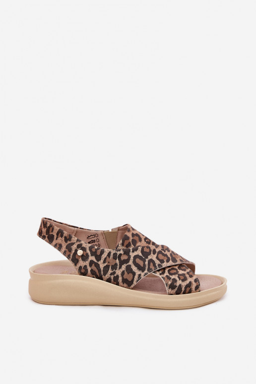 Zazoo 40392 Sandales pour femmes Féminin avec des motifs en fourrure de léopard marron Zazoo 40392 Sandales pour femmes Féminin avec des motifs en fourrure de léopard marron