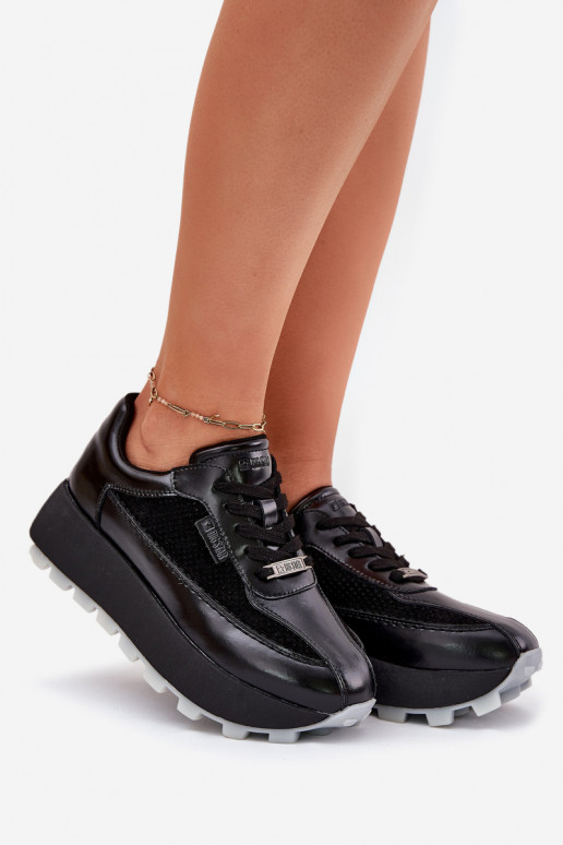 Leer Dames Sneakers model schoenen met platform Big Star RR274873 HI-POLY SYSTEM zInart Leer Dames Sneakers model schoenen met platform Big Star RR274873 HI-POLY SYSTEM zInart