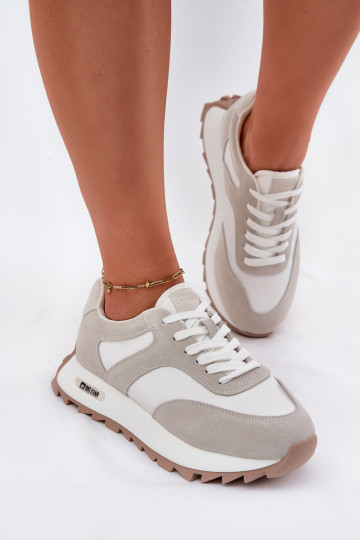 van suède Sneakers model schoenen met platform Dames Big Star RR274896 HI-POLY SYSTEM INit-grijs
