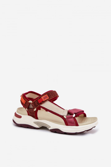 Dames sandalen met zelfklevende bevestigingsmiddelen D.Franklin DFSH406003 bordeaux 2