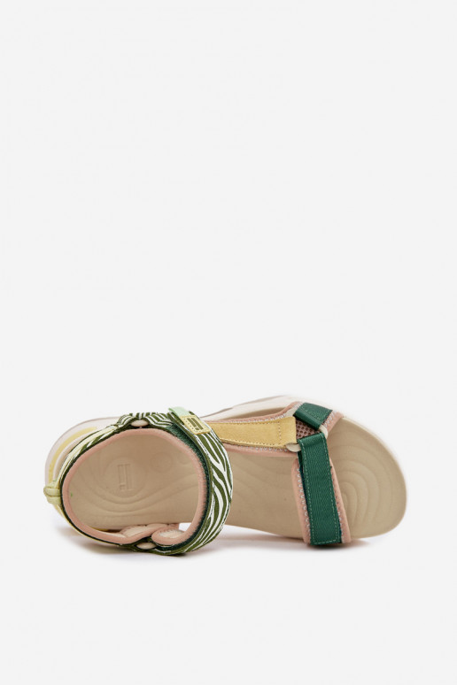 Sandales pour femmes avec attaches adhésives D.Franklin DFSH406003 couleur verte Sandales pour femmes avec attaches adhésives D.Franklin DFSH406003 couleur verte