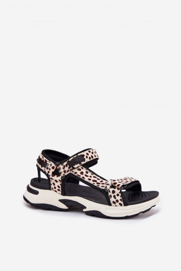 Damen Sandalen mit Klettverschluss D.Franklin DFSH406002 in schwarz und sandfarben 2
