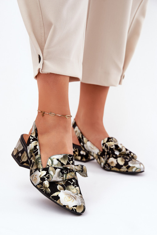 Leer Schoenen met bloemen met linten N6539-44 zInart Leer Schoenen met bloemen met linten N6539-44 zInart