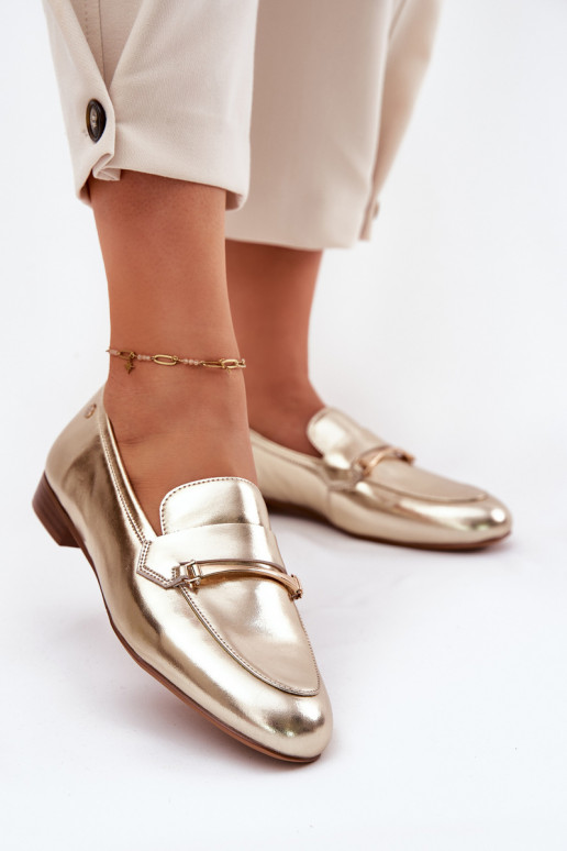 Leer schoenen dames mocassins Het heeftciejka K6809-25 gouden kleur Leer schoenen dames mocassins Het heeftciejka K6809-25 gouden kleur