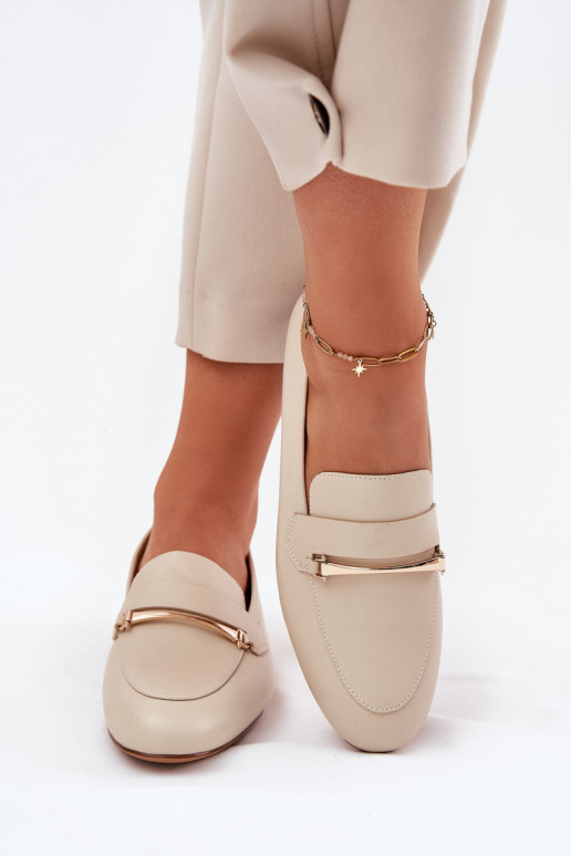 Haut Schuhe Mokassins für Damen Es mussciejka K6809-04 Beige Haut Schuhe Mokassins für Damen Es mussciejka K6809-04 Beige