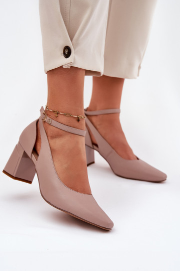 Leer Schoenen met hakken Het heeftciejka K6816-04 beige 2