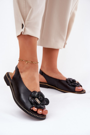 Leer Platte sandalen met ornamenten CheBello 4642 zInart 2