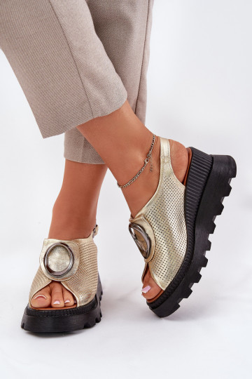 Dames sandalen Dames Op de INig met ornamenten Artiker 56C0109 gouden kleur 2