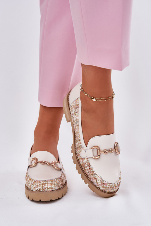 Peau mocassins pour femmes Ze couleur doréem Detalem Laura Messi 2938 couleur ivoire Peau mocassins pour femmes Ze couleur doréem Detalem Laura Messi 2938 couleur ivoire