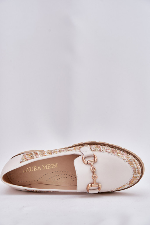 Leer dames mocassins Ze gouden kleurm Detalem Laura Messi 2938 ivoor Leer dames mocassins Ze gouden kleurm Detalem Laura Messi 2938 ivoor