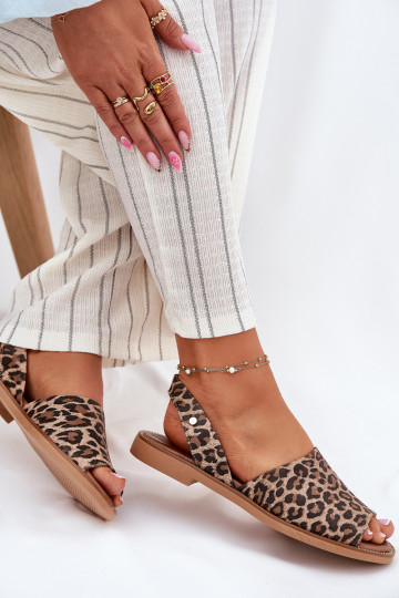 Mules en cuir Zazoo 40327 avec motif léopard