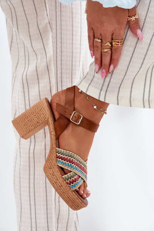 Sandales à talons pour femmes Avec tresse À Paskach Zazoo 40460 marron Sandales à talons pour femmes Avec tresse À Paskach Zazoo 40460 marron