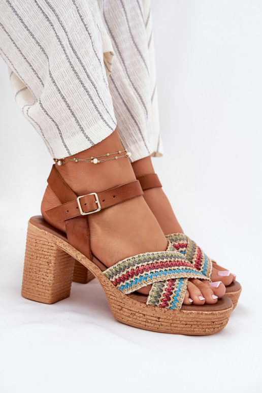 Sandales à talons pour femmes Avec tresse À Paskach Zazoo 40460 marron Sandales à talons pour femmes Avec tresse À Paskach Zazoo 40460 marron