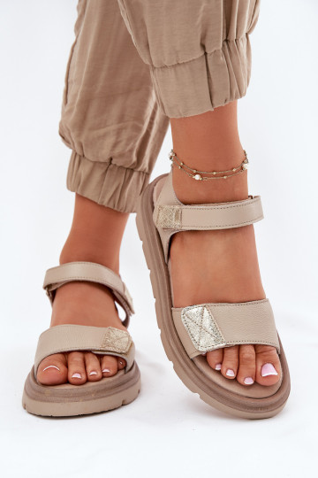 Dames sandalen Dames met platform Zazoo 40443 beige