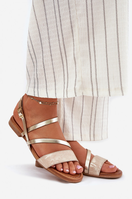 Damensandalen Feminin mit breiten Absätzen Es mussciejka 06966-25 goldene Farbe Damensandalen Feminin mit breiten Absätzen Es mussciejka 06966-25 goldene Farbe