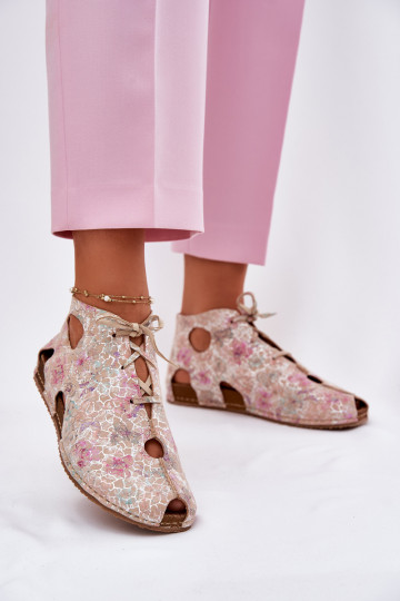 Bottines en cuir à motifs Tai turiciejka 03426-48 couleur sable