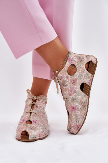 Bottines en cuir à motifs Tai turiciejka 03426-48 couleur sable 2