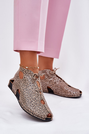 Geruite leren laarzen Tai turiciejka 03426-49 met leopardenprint 2