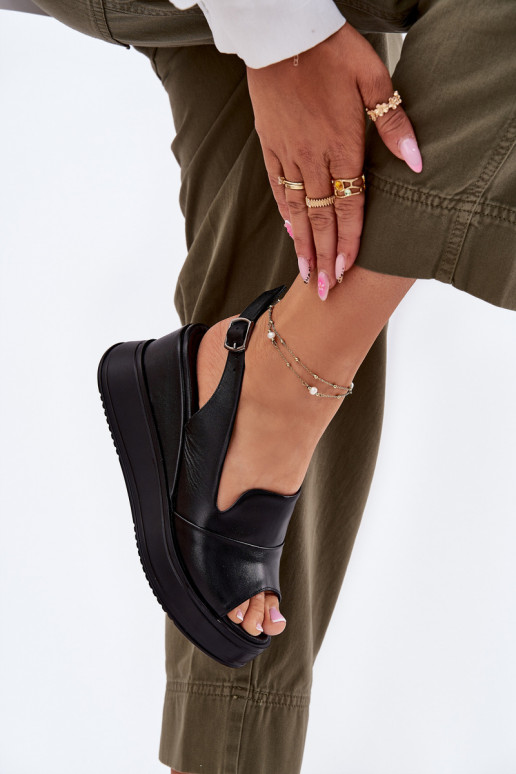 Peau Féminin Sandales à plateforme Artiker 52C0484 couleur noire Peau Féminin Sandales à plateforme Artiker 52C0484 couleur noire