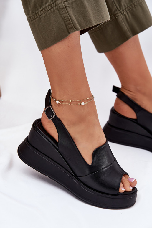 Peau Féminin Sandales à plateforme Artiker 52C0484 couleur noire Peau Féminin Sandales à plateforme Artiker 52C0484 couleur noire