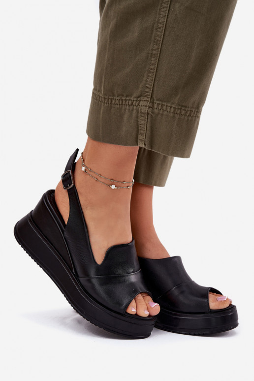 Peau Féminin Sandales à plateforme Artiker 52C0484 couleur noire Peau Féminin Sandales à plateforme Artiker 52C0484 couleur noire