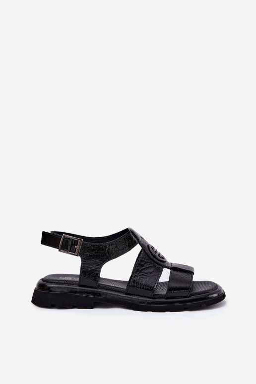 Sandales pour femmes Féminin avec effet vernis Avec des décorations Detalem Artiker 56C0691 couleur noire Sandales pour femmes Féminin avec effet vernis Avec des décorations Detalem Artiker 56C0691 couleur noire