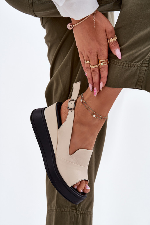 Peau Féminin Sandales à plateforme Artiker 54C0401 beige Peau Féminin Sandales à plateforme Artiker 54C0401 beige