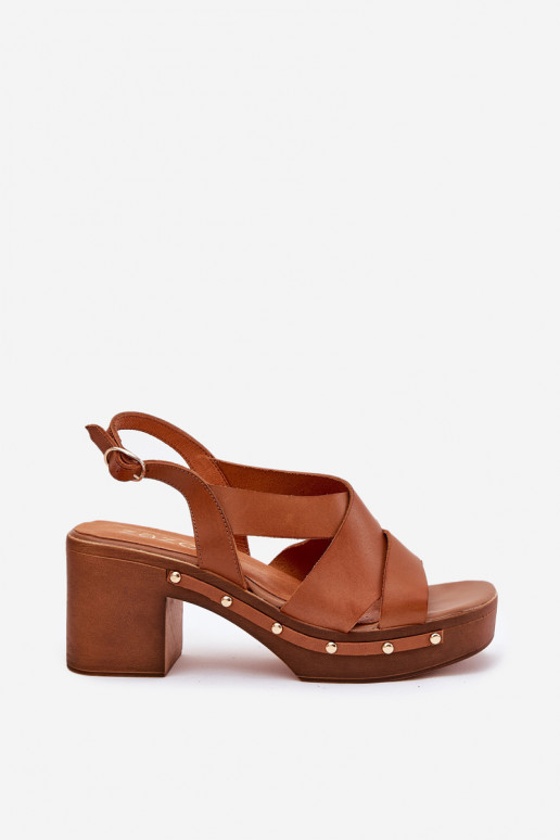 Damensandalen mit Absatz Zazoo 1081 braune Farbe Damensandalen mit Absatz Zazoo 1081 braune Farbe