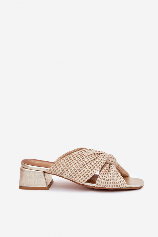 Pantoufles pour femmes Klocke Il fautciejka 06955-25 beige-couleur dorée Pantoufles pour femmes Klocke Il fautciejka 06955-25 beige-couleur dorée