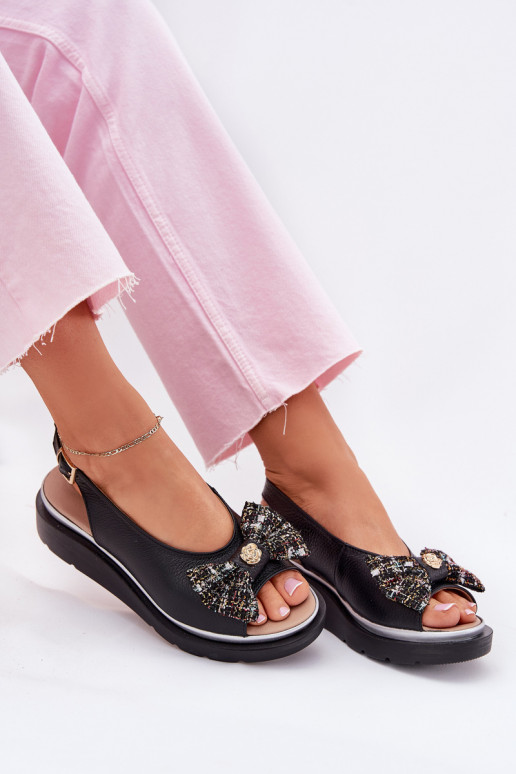 Damensandalen Feminin Auf einem Keil mit Bändern Zazoo 1882 schZuarze Farbe Damensandalen Feminin Auf einem Keil mit Bändern Zazoo 1882 schZuarze Farbe