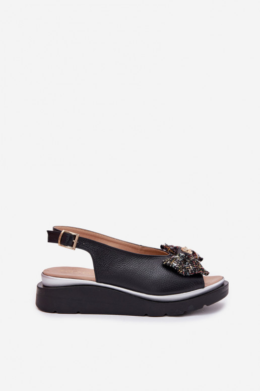 Damensandalen Feminin Auf einem Keil mit Bändern Zazoo 1882 schZuarze Farbe Damensandalen Feminin Auf einem Keil mit Bändern Zazoo 1882 schZuarze Farbe