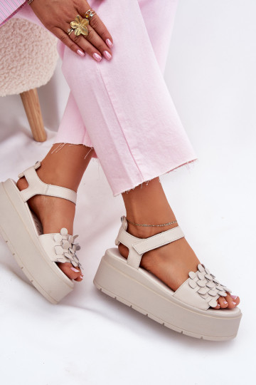 Dames sandalen Dames met platform CheBello 4701 beige