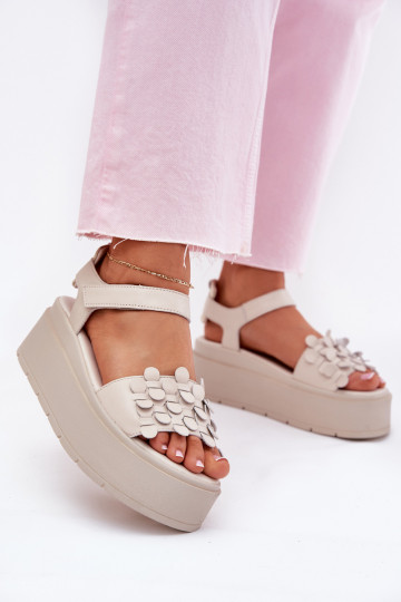 Dames sandalen Dames met platform CheBello 4701 beige 2