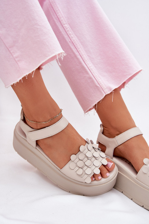 Dames sandalen Dames met platform CheBello 4701 beige Dames sandalen Dames met platform CheBello 4701 beige