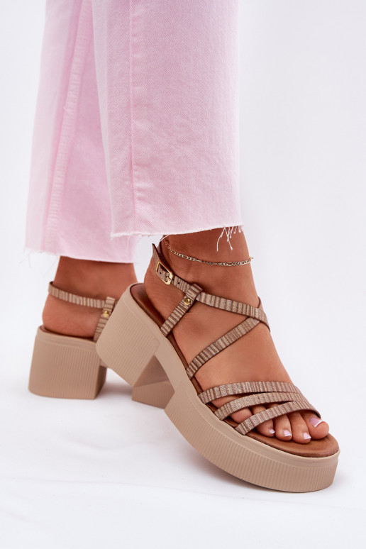 Damensandalen Feminin Es mussciejka 06990-25 goldene Farbe Damensandalen Feminin Es mussciejka 06990-25 goldene Farbe