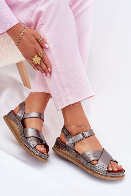 Dames sandalen Dames met platform Het heeftciejka L7064-35 grijs Dames sandalen Dames met platform Het heeftciejka L7064-35 grijs