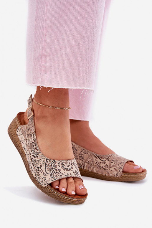 Damensandalen Feminin Auf einem Keil Es mussciejka L7069-04 Beige Damensandalen Feminin Auf einem Keil Es mussciejka L7069-04 Beige