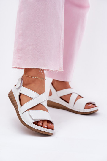 Damensandalen Feminin mit Klebeverschlüssen Es mussciejka L6848-11 Zueiße Farbe