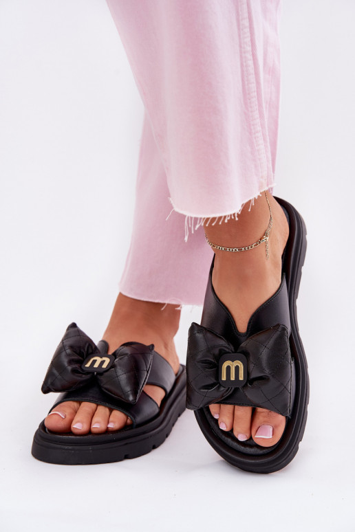 Leren pantoffels Dames met platform met linten CheBello 4647 zInart Leren pantoffels Dames met platform met linten CheBello 4647 zInart