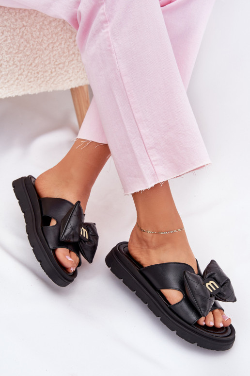 Leren pantoffels Dames met platform met linten CheBello 4647 zInart Leren pantoffels Dames met platform met linten CheBello 4647 zInart