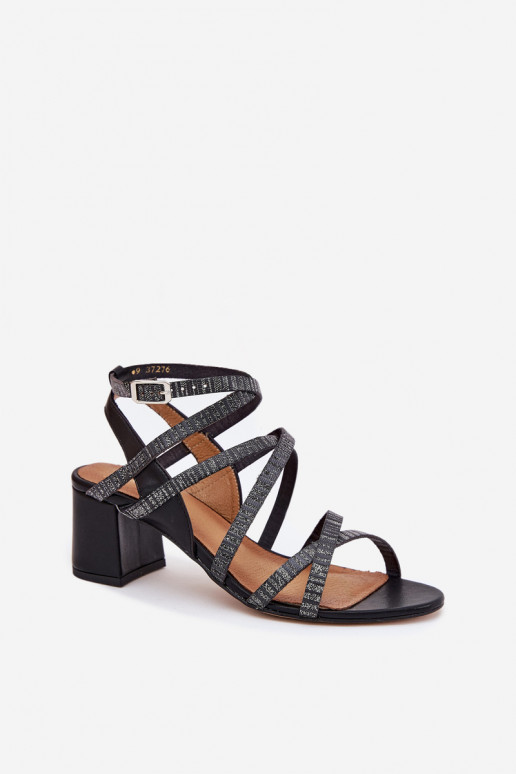 Damensandalen Feminin mit Riemen mit Absätzen Es mussciejka 06969-01 schZuarze Farbe Damensandalen Feminin mit Riemen mit Absätzen Es mussciejka 06969-01 schZuarze Farbe